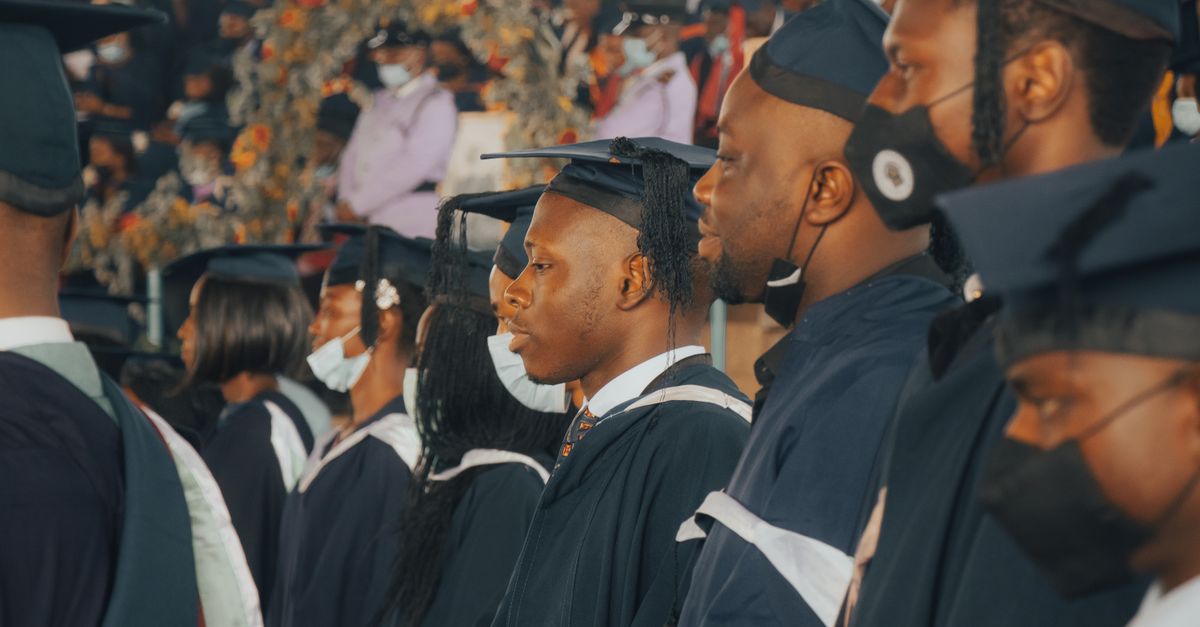 Graduates in Nigeria celebrate their academic achievements in academic regalia.